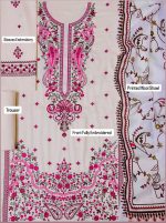 Zarashah jahan Dhanak 3pc Emb unstich - Image 2