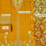 Dhanak 3pc havy embroidery with Pashmina shawl